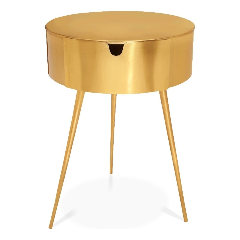 Meridian Furniture Bali Gold Metal Nightstand