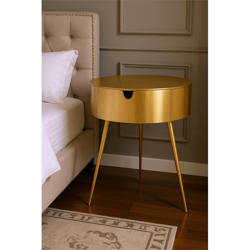 Meridian Furniture Bali Gold Metal Nightstand