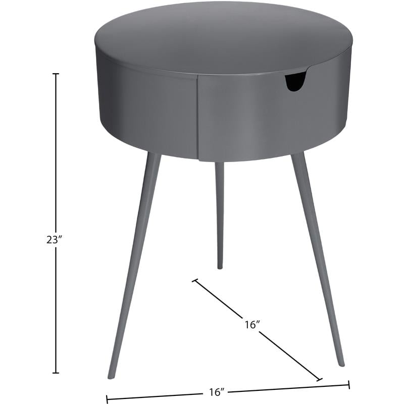 Meridian Furniture Bali Gray Metal Nightstand