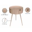 Meridian Furniture Bali Pink Metal Nightstand