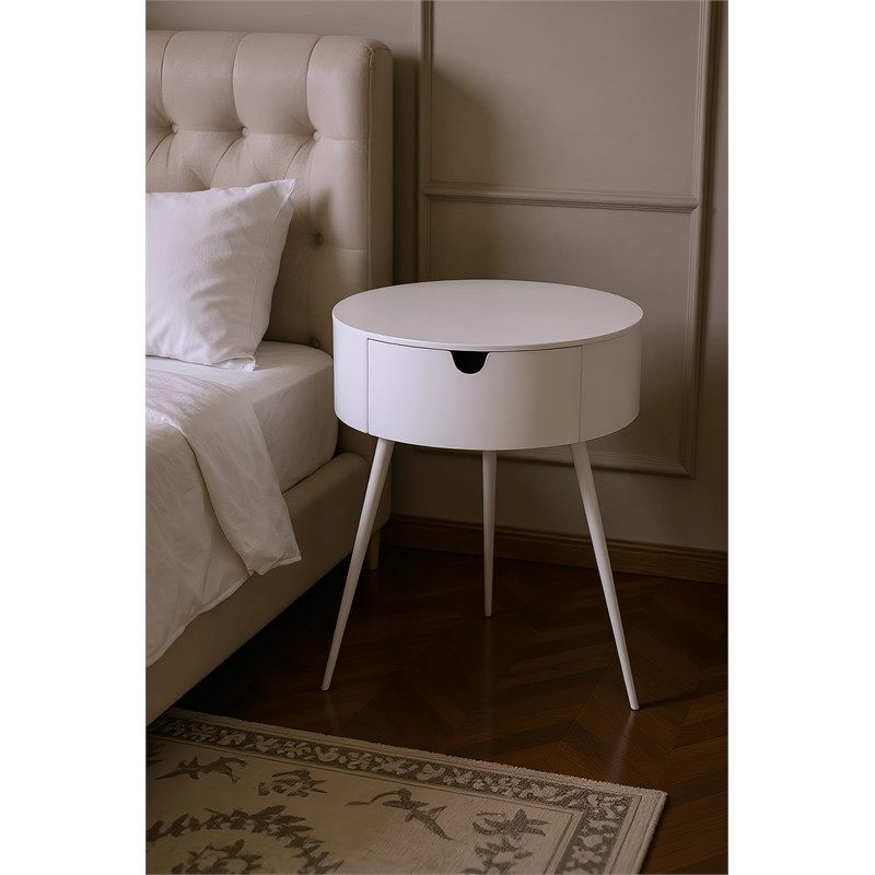 Meridian Furniture Bali White Metal  Nightstand