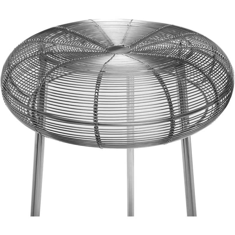 Meridian Furniture Tuscany Silver Metal Counter Stool