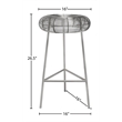 Meridian Furniture Tuscany Silver Metal Counter Stool
