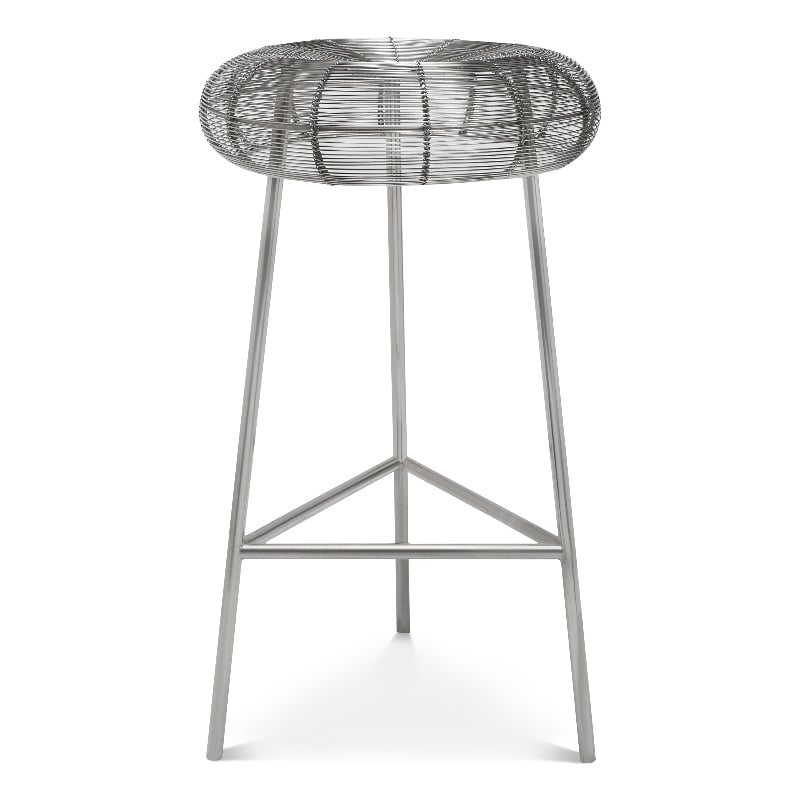 Meridian Furniture Tuscany Silver Metal Counter Stool