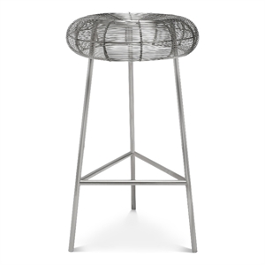 Meridian Furniture Tuscany Silver Metal Counter Stool