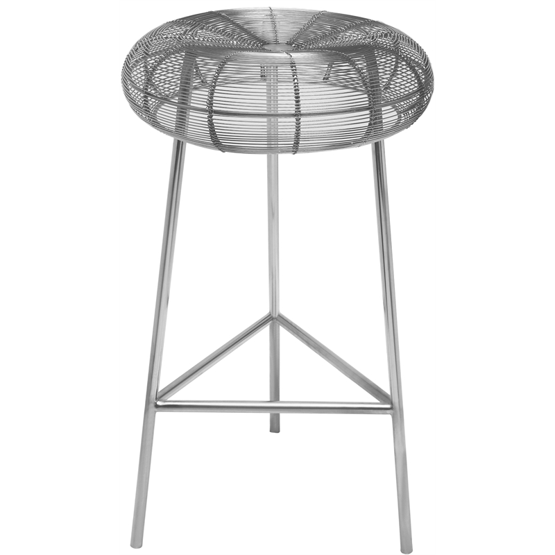 Meridian Furniture Tuscany Silver Metal Counter Stool