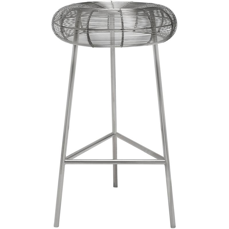 Meridian Furniture Tuscany Silver Metal Counter Stool