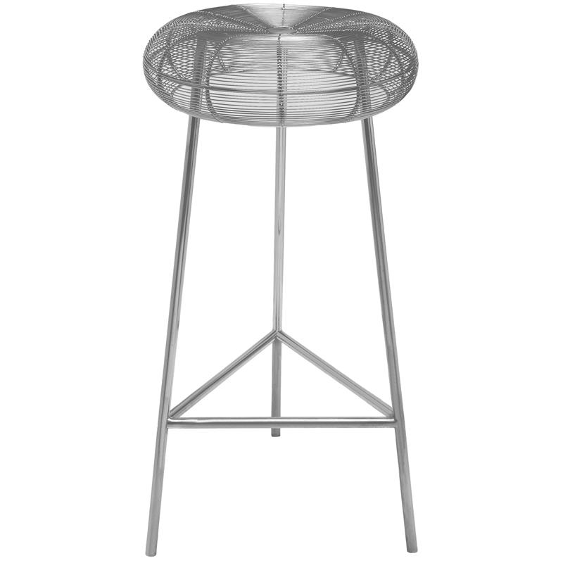 Meridian Furniture Tuscany Rich Silver Metal Bar Stool