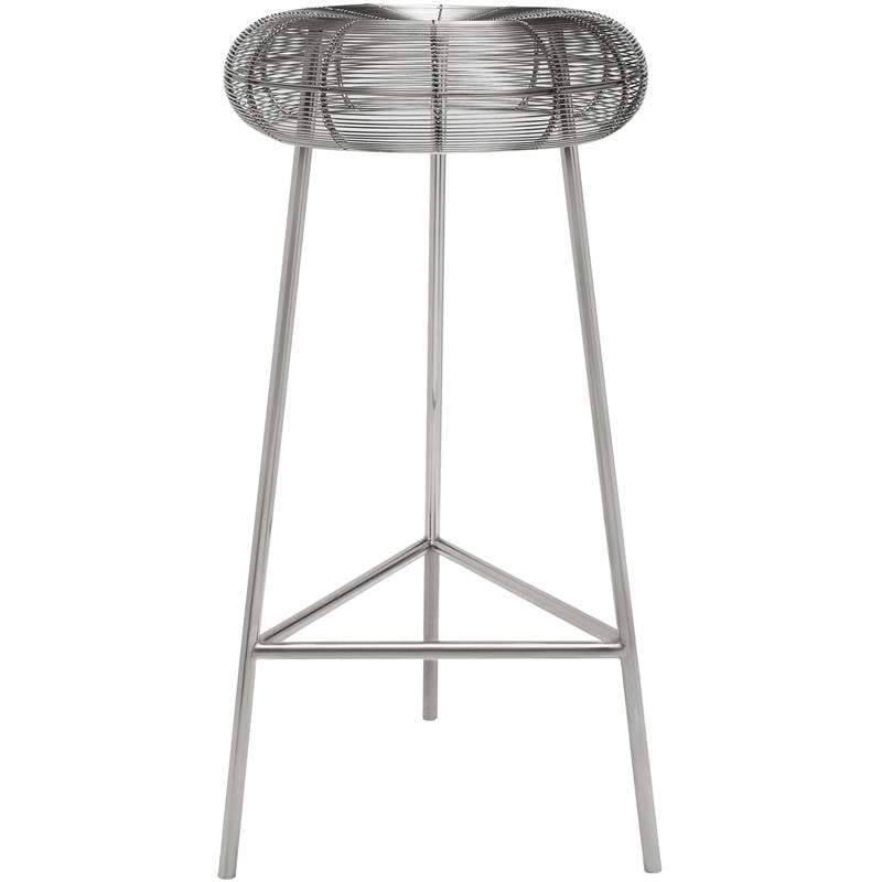 Meridian Furniture Tuscany Rich Silver Metal Bar Stool