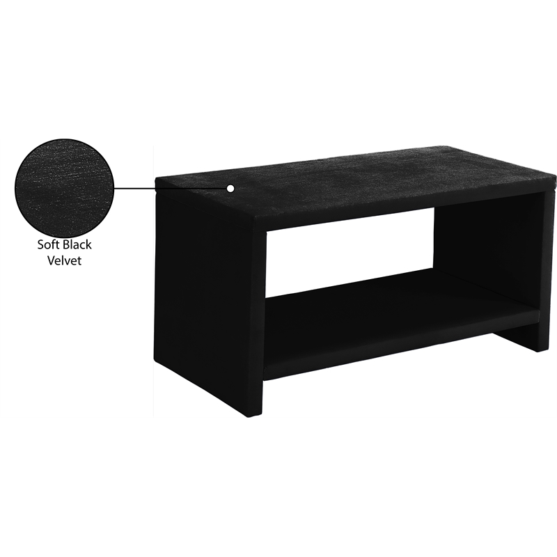 Meridian Furniture Cleo Black Velvet Nightstand