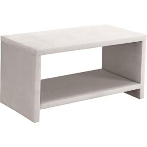 meridian furniture cleo cream velvet nightstand