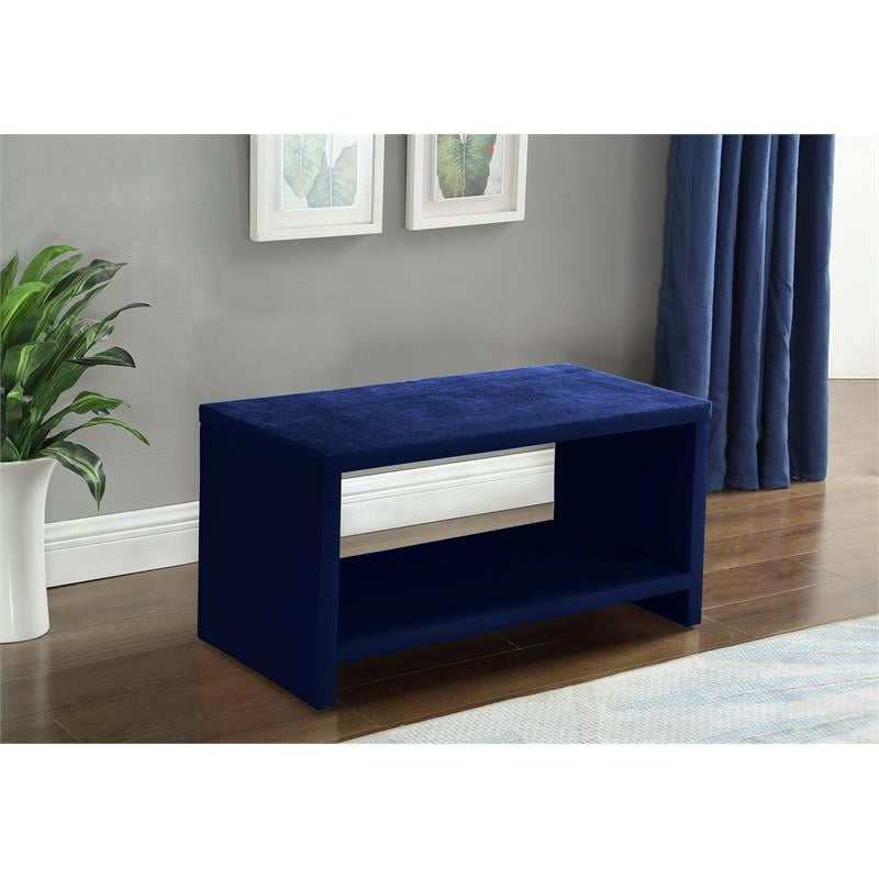 Meridian Furniture Cleo Navy Velvet Nightstand