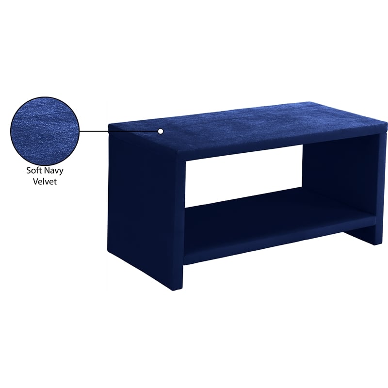 Meridian Furniture Cleo Navy Velvet Nightstand