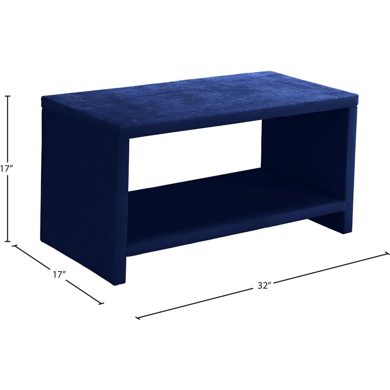 Meridian Furniture Cleo Navy Velvet Nightstand