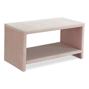 Meridian Furniture Cleo Pink Velvet Nightstand