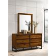 Meridian Furniture Reed Brown Antique Coffee Wood Framed Mirror
