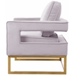 Meridian Furniture Noah Pink Velvet Accent Chair with Gold Iron Base