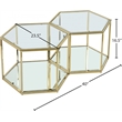 Meridian Furniture Sei Modular Stainless Steel and Glass 2 Piece Coffee Table