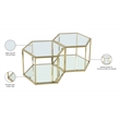 Meridian Furniture Sei Modular Stainless Steel and Glass 2 Piece Coffee Table