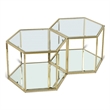 Meridian Furniture Sei Modular Stainless Steel and Glass 2 Piece Coffee Table