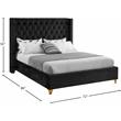 Meridian Furniture Barolo Black Velvet Queen Bed