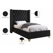 Meridian Furniture Barolo Black Velvet Twin Bed