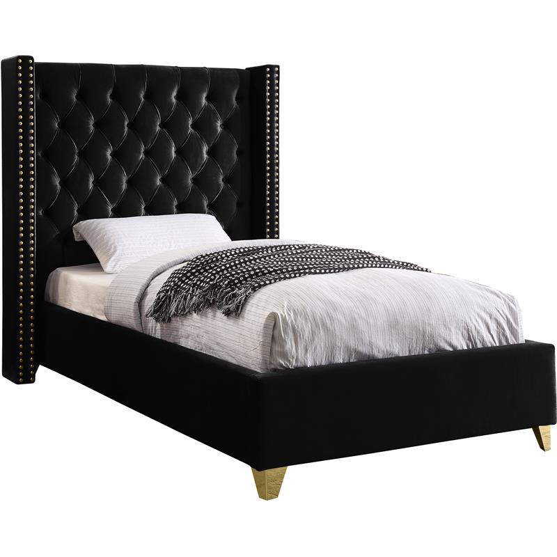 Meridian Furniture Barolo Velvet Twin Bed Meridian Furniture Barolo Velvet Twin Bed