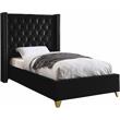 Meridian Furniture Barolo Black Velvet Twin Bed