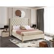Meridian Furniture Barolo Cream Velvet Full Bed