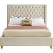 Meridian Furniture Barolo Cream Velvet Full Bed