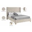 Meridian Furniture Barolo Cream Velvet Full Bed