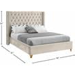 Meridian Furniture Barolo Cream Velvet Full Bed