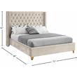 Meridian Furniture Barolo Cream Velvet Queen Bed