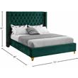 Meridian Furniture Barolo Green Velvet Queen Bed