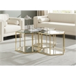Meridian Furniture Sei Modular Stainless Steel and Glass 3 Piece Coffee Table