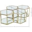 Meridian Furniture Sei Modular Stainless Steel and Glass 4 Piece Coffee Table