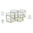 Meridian Furniture Sei Modular Stainless Steel and Glass 4 Piece Coffee Table