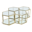Meridian Furniture Sei Modular Stainless Steel and Glass 4 Piece Coffee Table