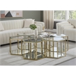Meridian Furniture Sei Modular Stainless Steel and Glass 7 Piece Coffee Table