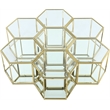 Meridian Furniture Sei Modular Stainless Steel and Glass 7 Piece Coffee Table