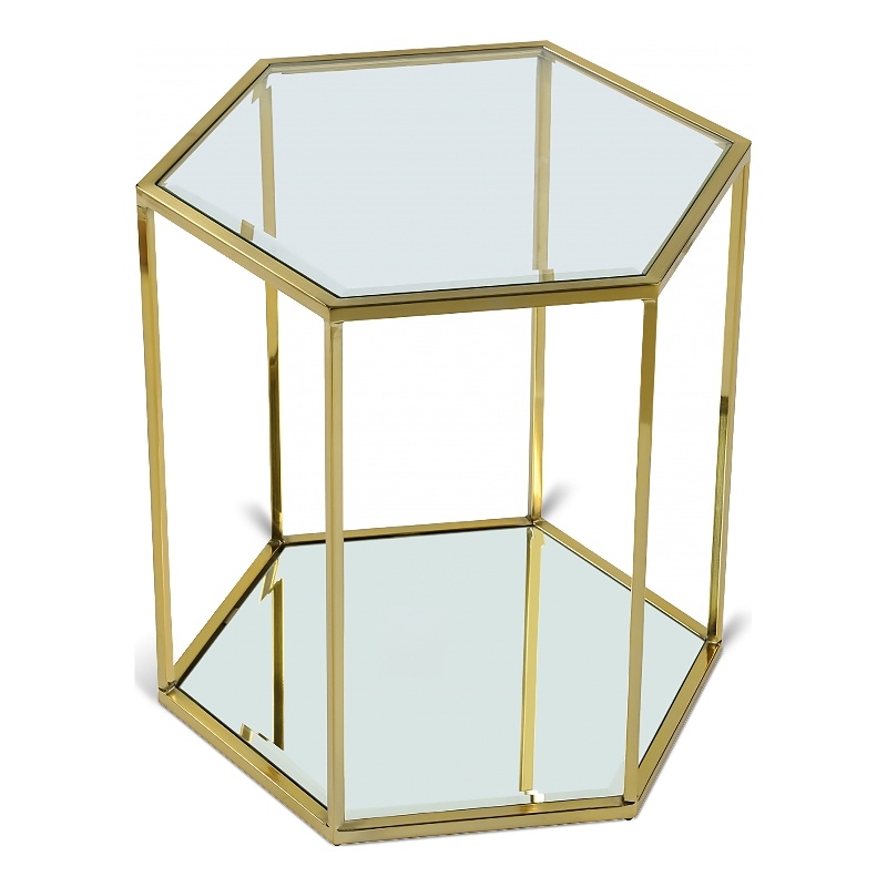 Meridian Furniture Sei Modular Stainless Steel and Glass End Table