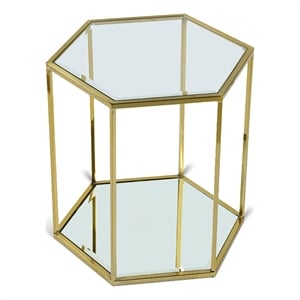 Meridian Furniture Sei Modular Stainless Steel and Glass End Table