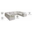 Meridian Furniture Plush Standard Cream Velvet Modular Sectional