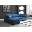 Meridian Furniture Plush Standard Navy Velvet Modular Sectional