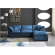 Meridian Furniture Plush Standard Navy Velvet Modular Sectional