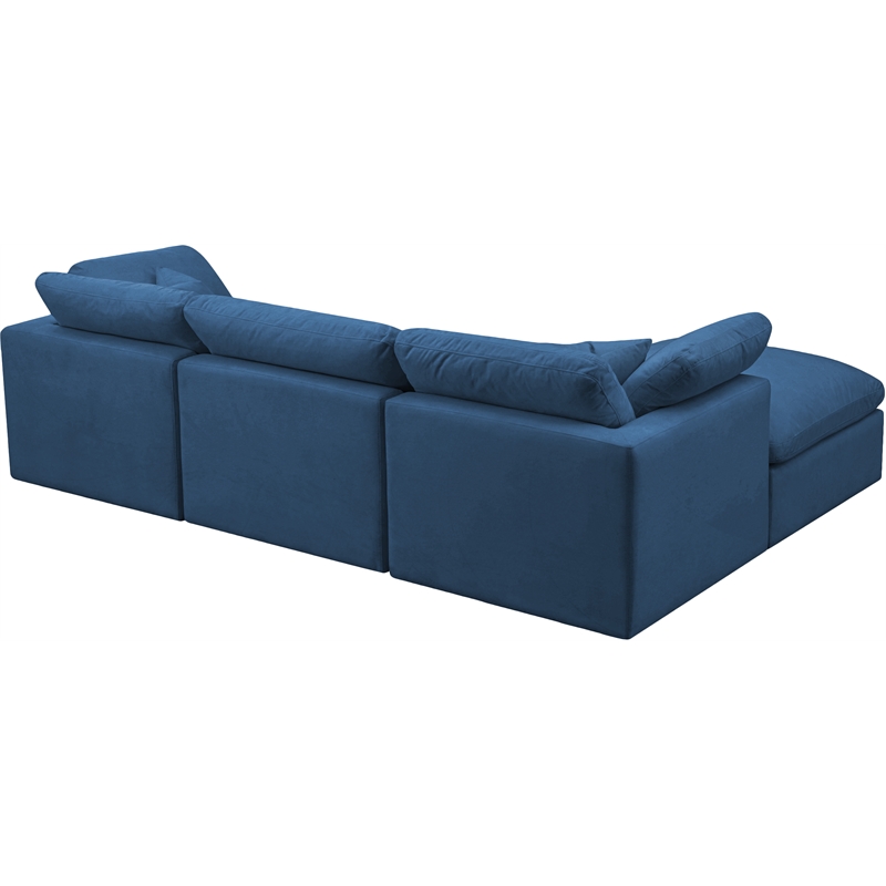 Meridian Furniture Plush Standard Navy Velvet Modular Sectional