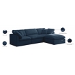 Meridian Furniture Plush Standard Navy Velvet Modular Sectional