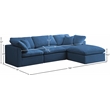 Meridian Furniture Plush Standard Navy Velvet Modular Sectional