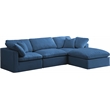 Meridian Furniture Plush Standard Navy Velvet Modular Sectional