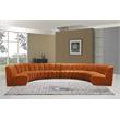Meridian Furniture Infinity Cognac Velvet 8pc. Modular Sectional
